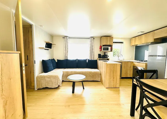 シャレー Les Charmettes Mobilhome Neuf 3 Ch - 2 Sdb Climatise - Terrasse Totalement Abritee - Locsweethome レ・マトゥ